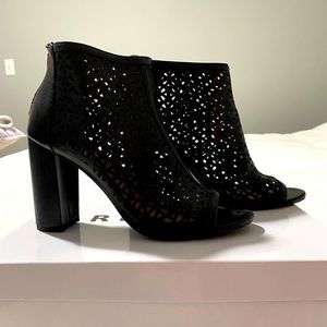Black Peeptoe Heels